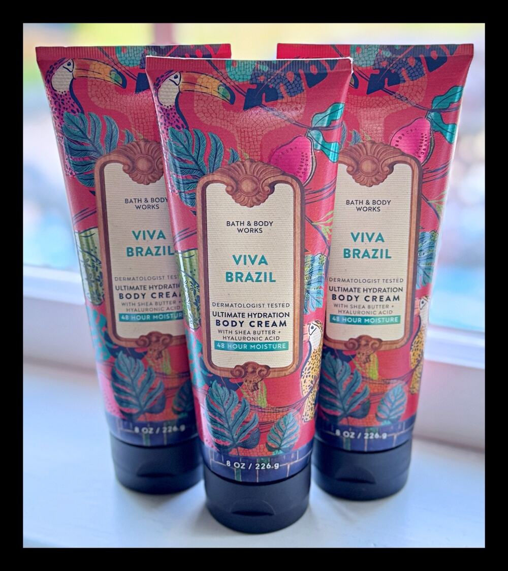 Bath & Body Works Viva Brazil 8 oz Ultimate Hydration Body Cream x3
